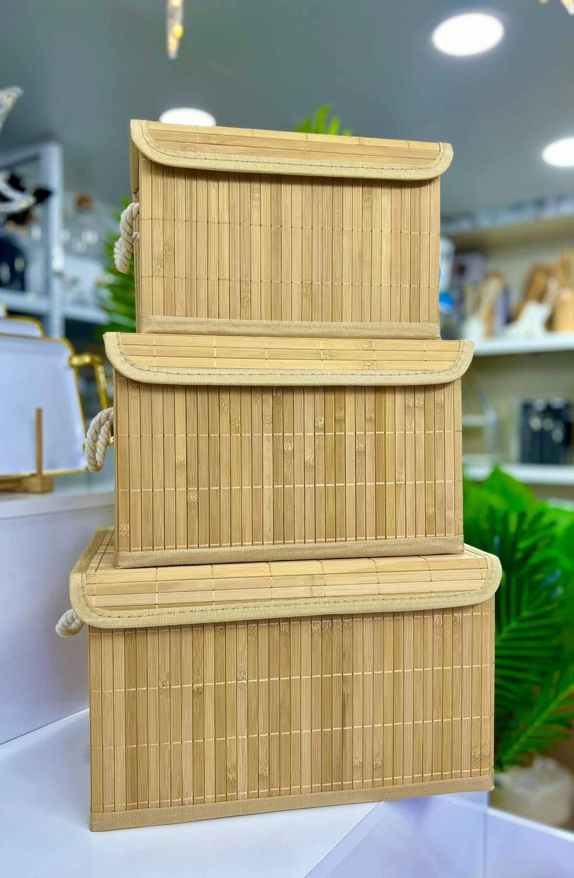 boites de rangement en bambou