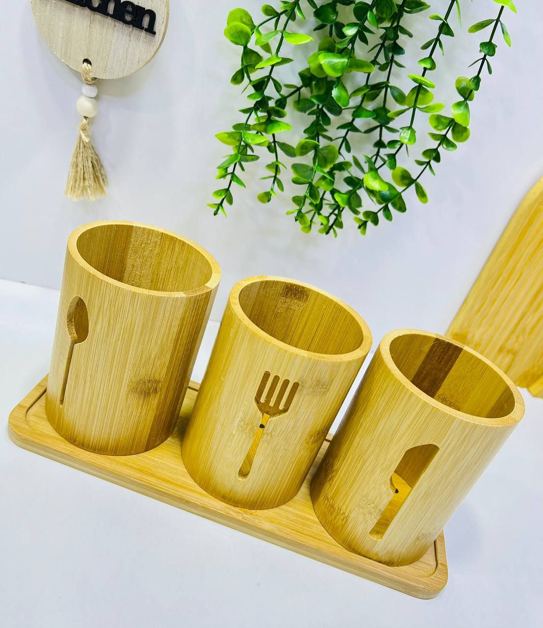 Organisateur de cuisine en bambou naturel 🌿