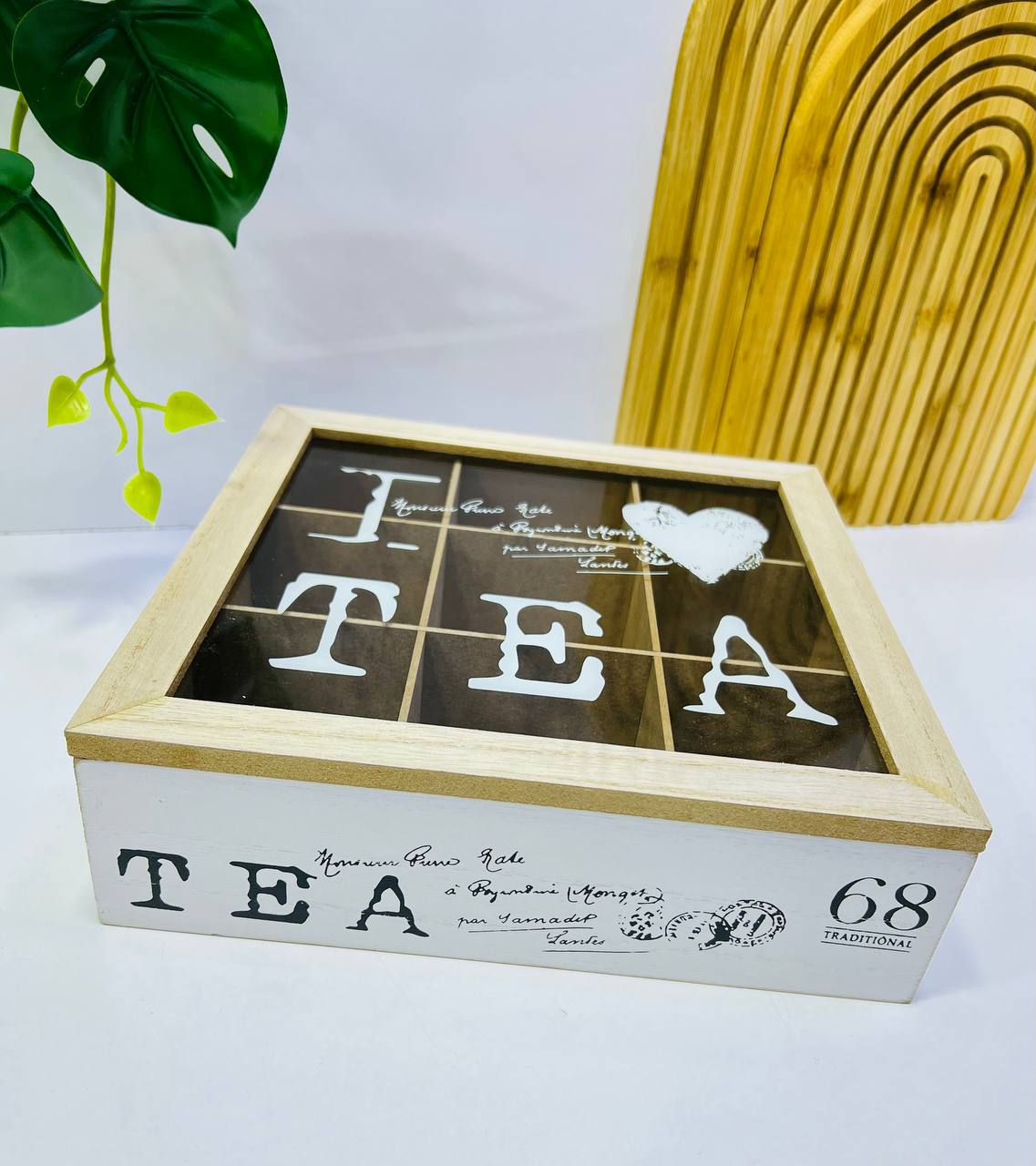 Boîte à thé en bois élégante