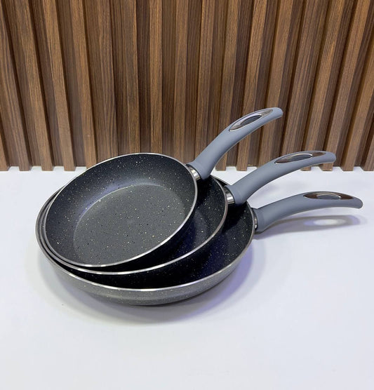 ensemble de poêles à frire en granite 3ps.