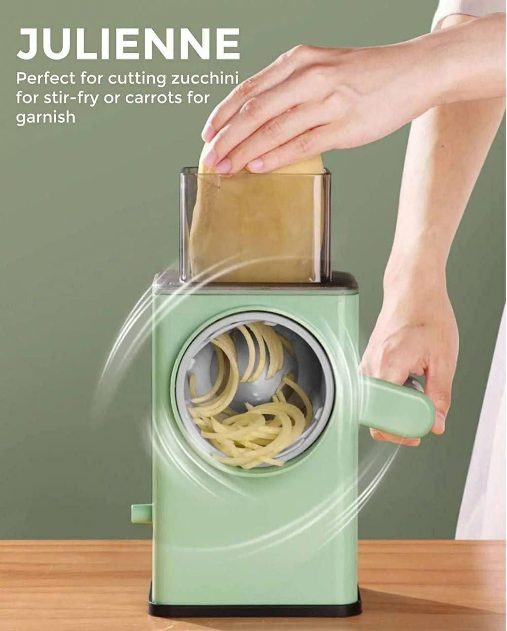 Trancheuse manuelle, Coupe-légumes et hachoir trancheuse avec 3 lames en acier inoxydable