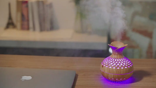 Vase en bois coloré de 300ml, humidificateur d'air à brume fraîche