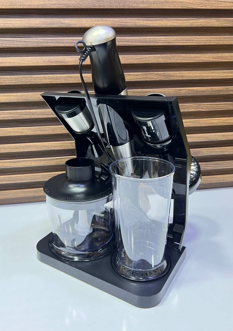 ✨ Mixeur plongeant multifonction
Avec bol hachoir + verre doseur + embouts pratiques.
Idéal pour jus, soupes & sauces.